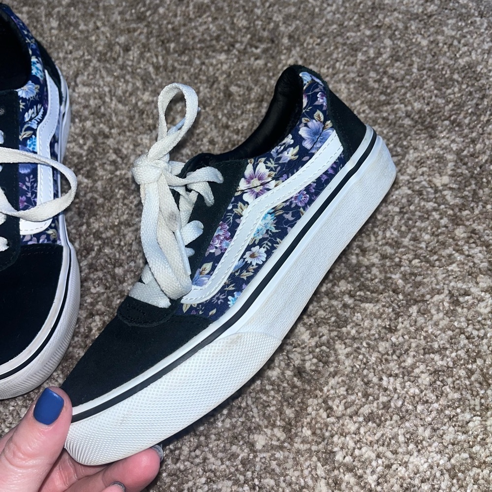 Vans Kids Black and Floral Sneakers